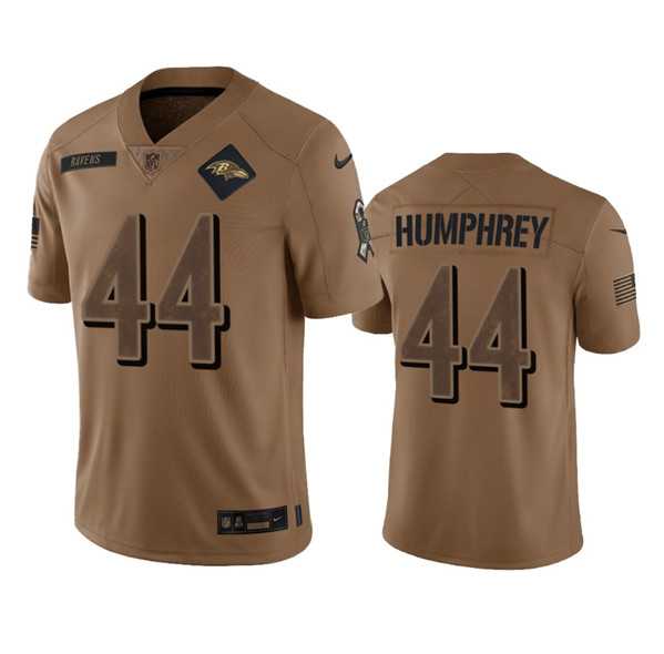 Men%27s Baltimore Ravens #44 Marlon Humphrey 2023 Brown Salute To Service Limited Football Stitched Jersey Dyin